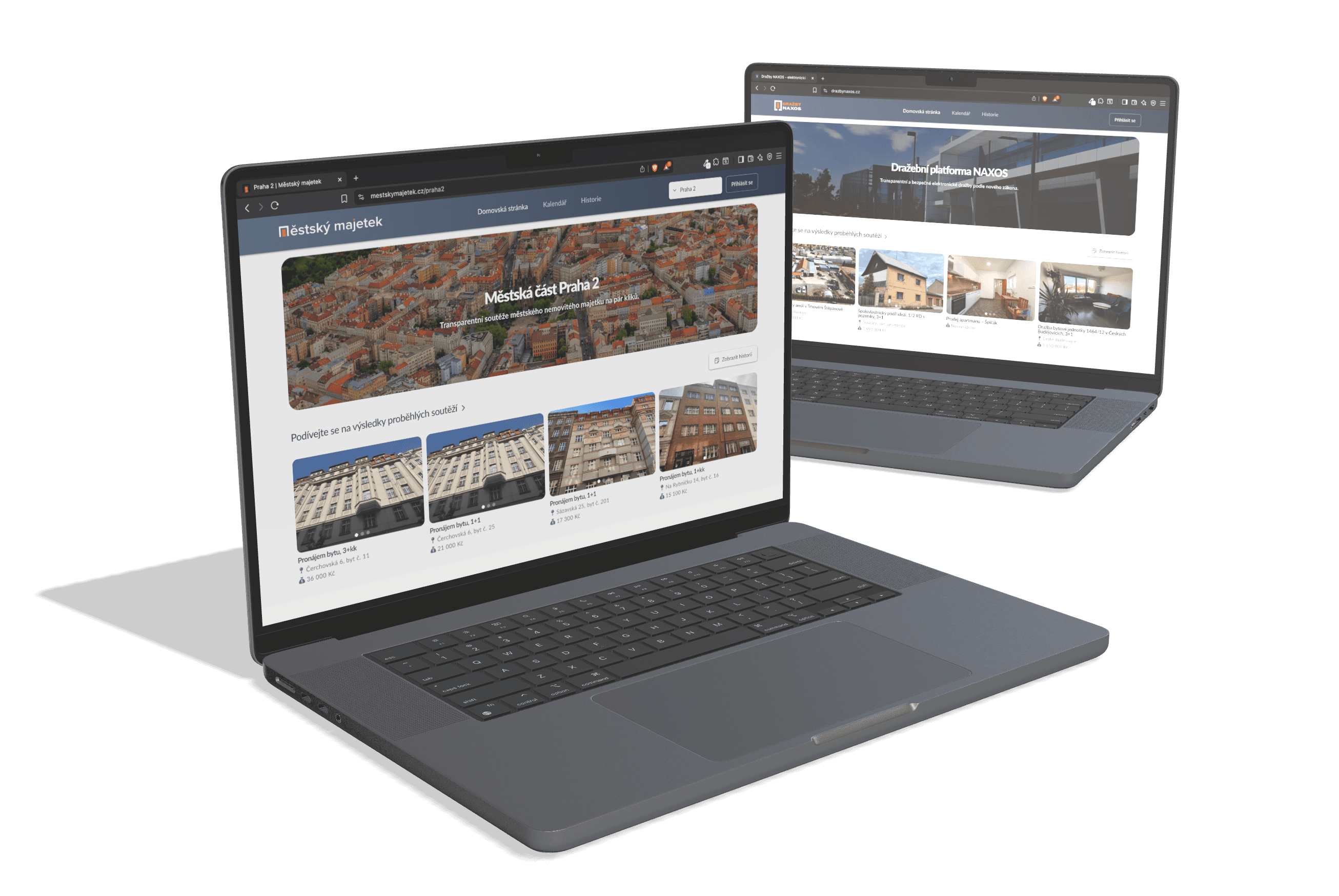 Městský majetek and Naxos auctions mockup